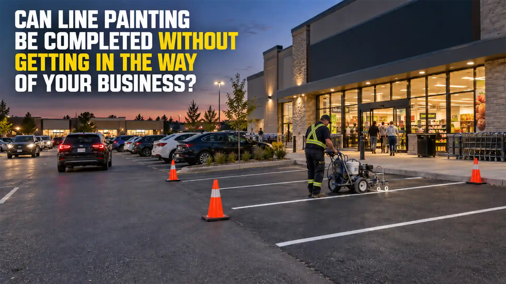 Can line painting be completed without getting in the way of your business?
