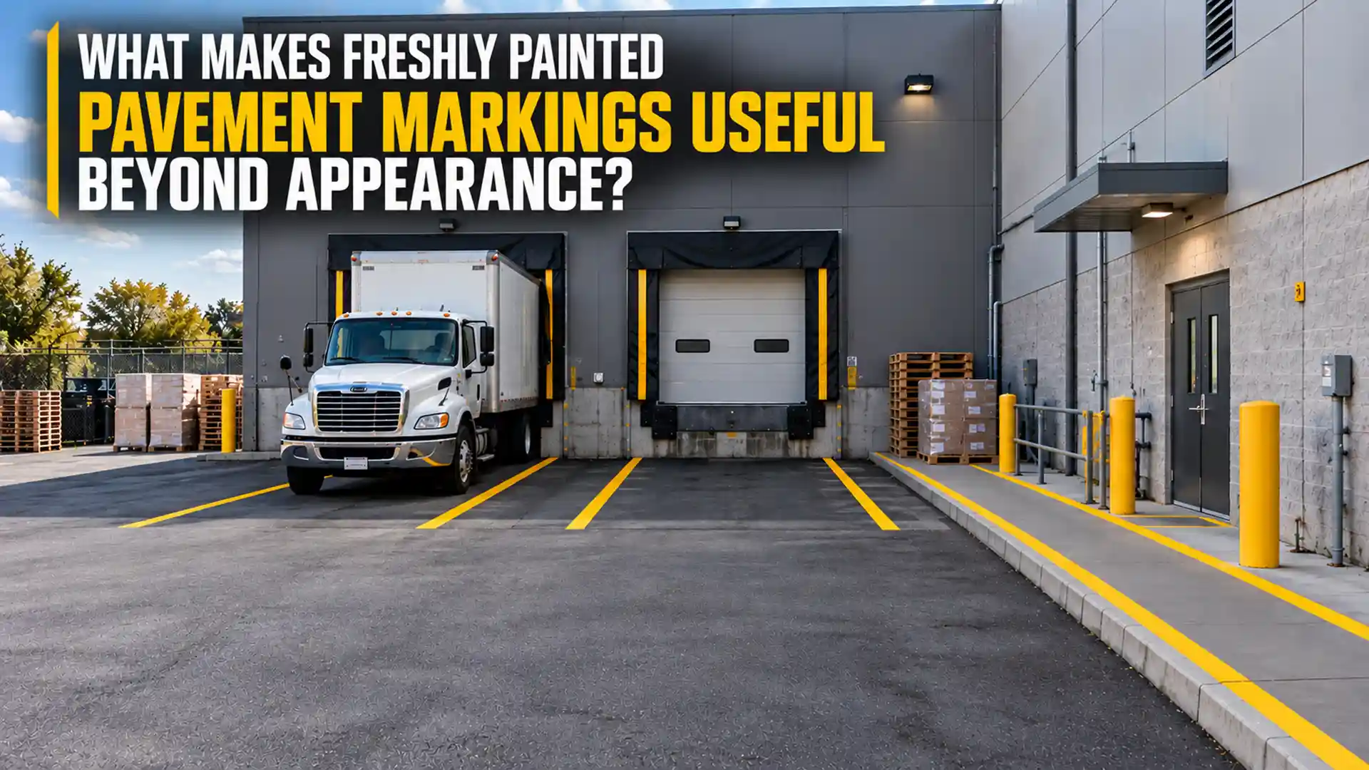 What makes freshly painted pavement markings useful beyond appearance?