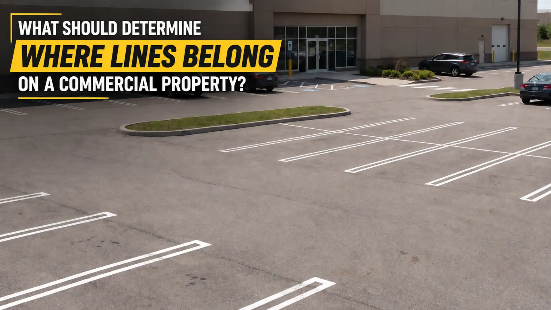 What should determine where lines belong on a commercial property?