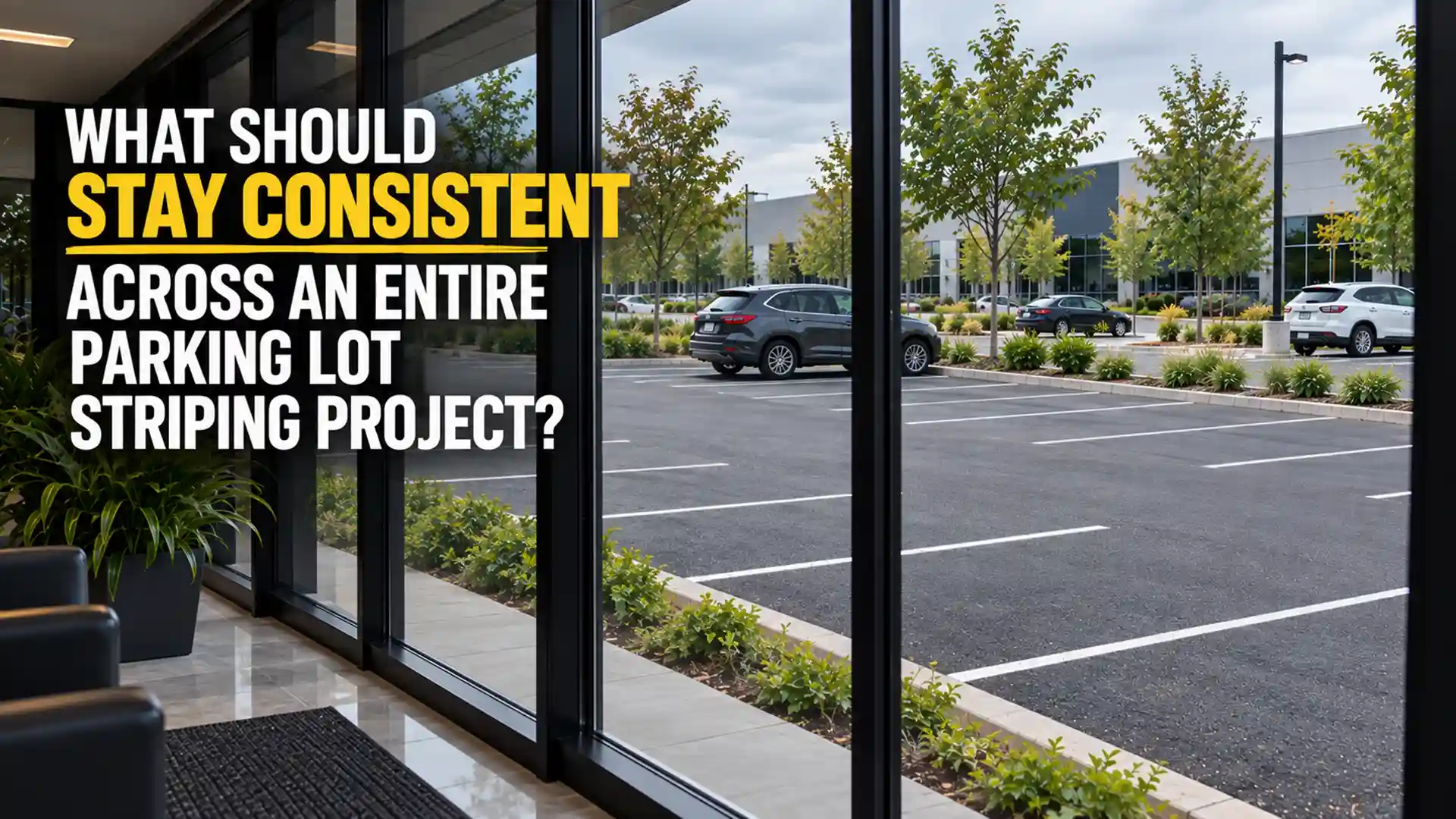 What should stay consistent across an entire parking lot striping project?