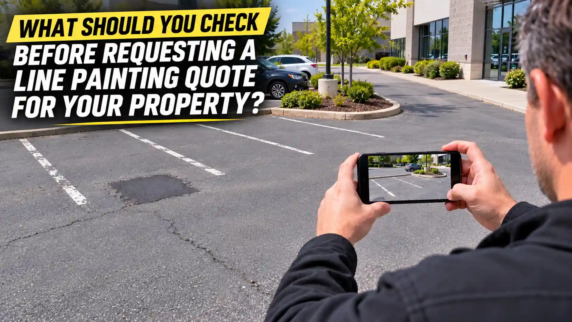 What should you check before requesting a line painting quote for your property?