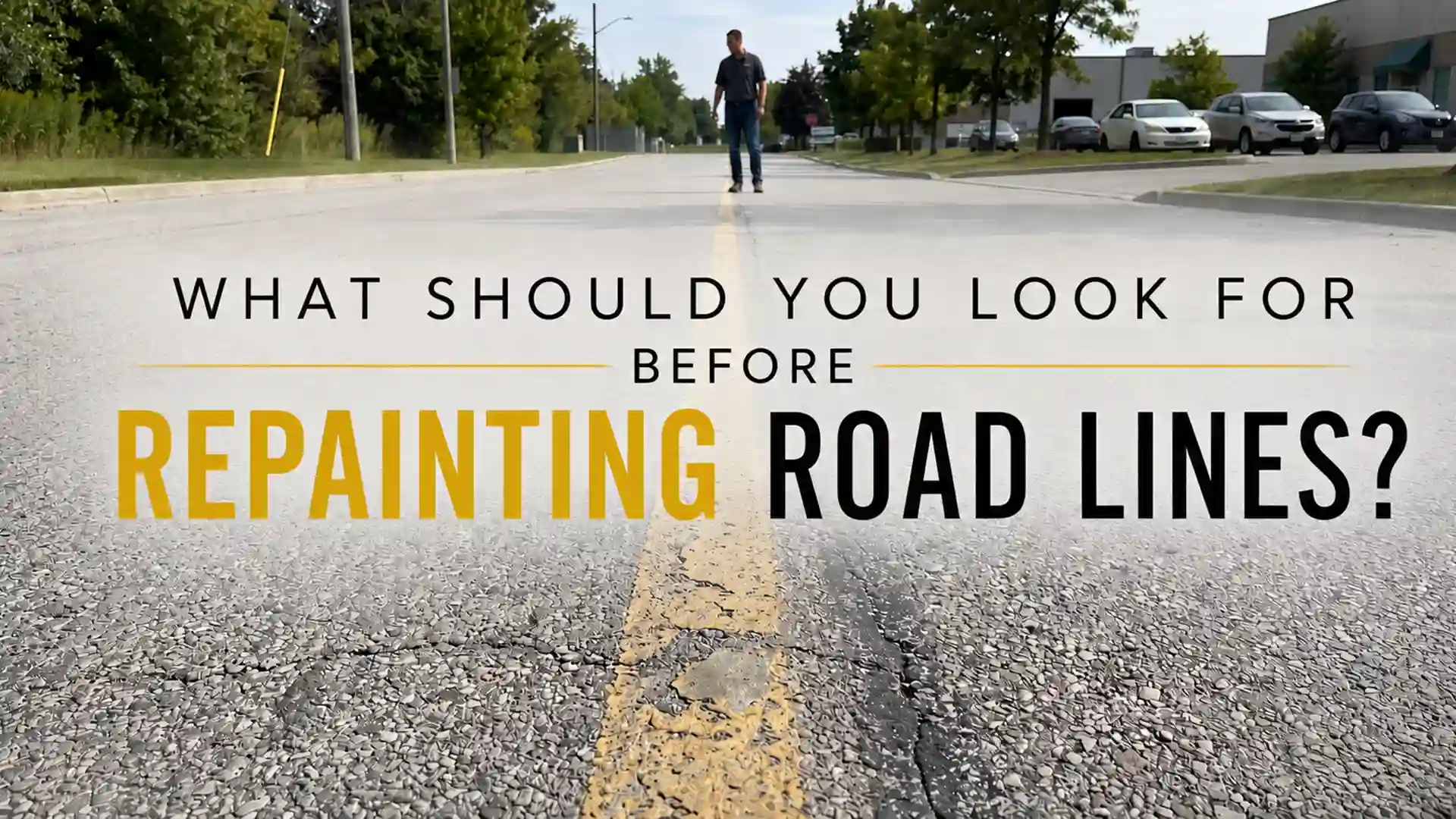 What should you look for before repainting road lines?