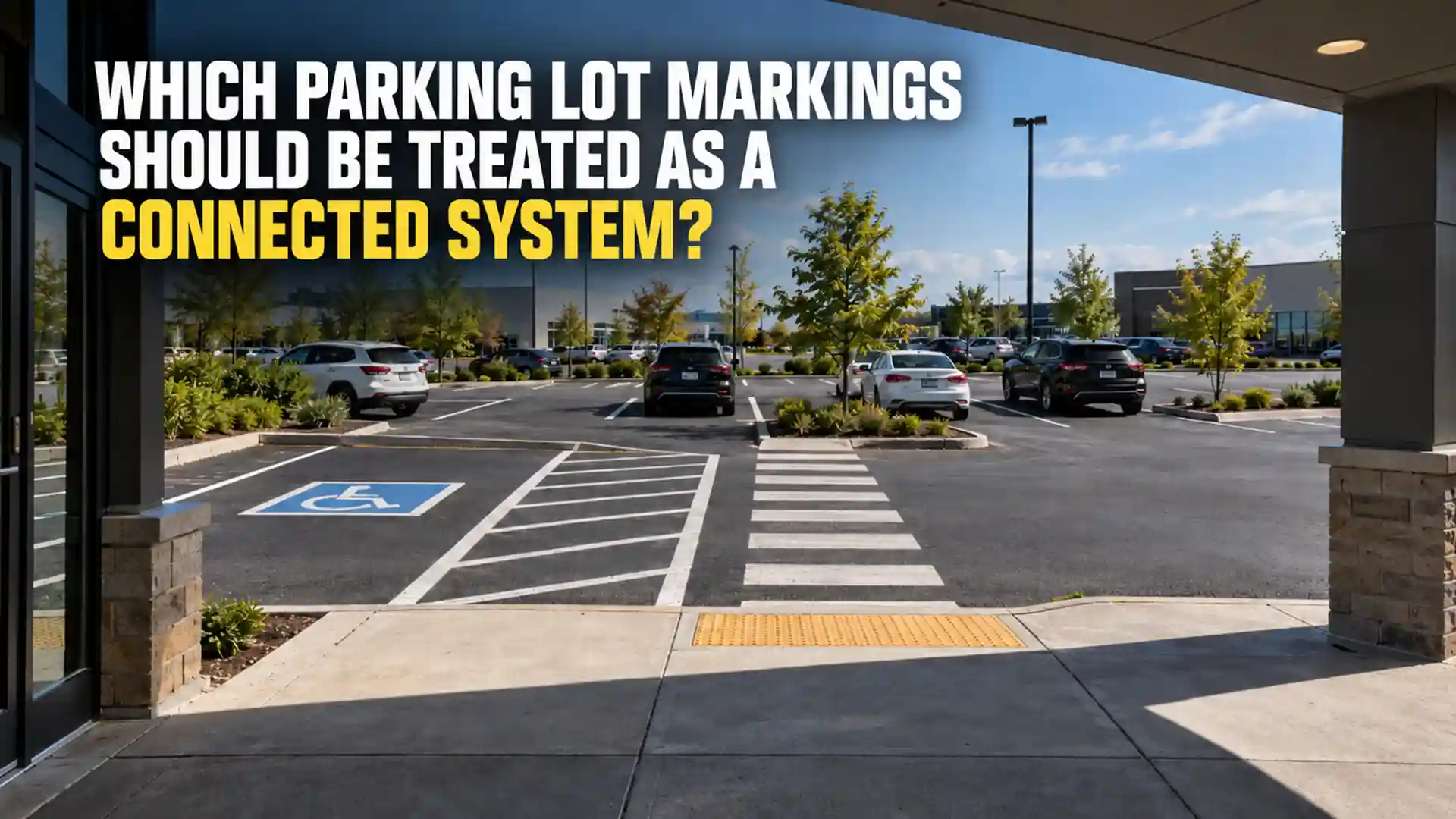 Which parking lot markings should be treated as a connected system?
