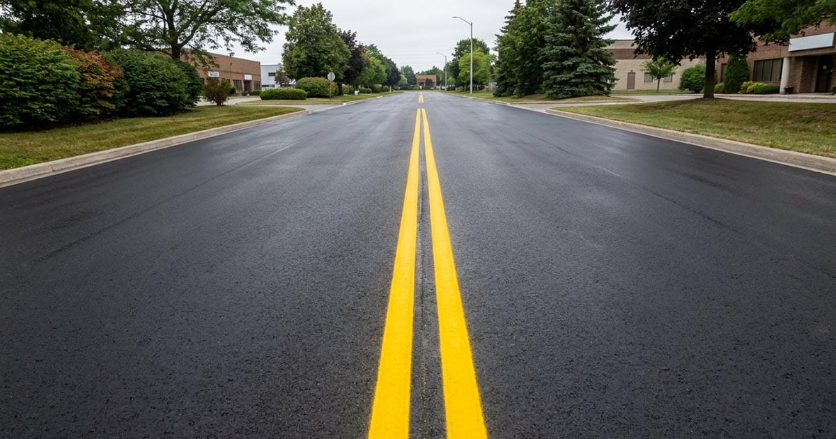 Durable solvent-based traffic paint markings on pavement